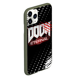 Чехол iPhone 11 Pro матовый Doom - краска, цвет: 3D-темно-зеленый — фото 2