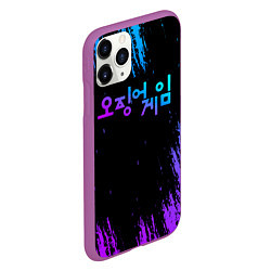 Чехол iPhone 11 Pro матовый Squid Game неон, цвет: 3D-фиолетовый — фото 2