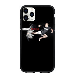 Чехол iPhone 11 Pro матовый Krav-maga jump shot, цвет: 3D-черный