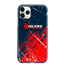 Чехол iPhone 11 Pro матовый Gears of War - бела-красная текстура, цвет: 3D-серый