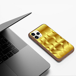 Чехол iPhone 11 Pro матовый Золото абстрактная графика, цвет: 3D-коричневый — фото 2