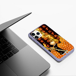Чехол iPhone 11 Pro матовый Иероглифы - Зеницу - Клинок, цвет: 3D-светло-сиреневый — фото 2