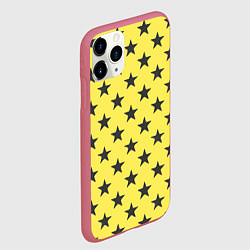 Чехол iPhone 11 Pro матовый Звездный фон желтый, цвет: 3D-малиновый — фото 2