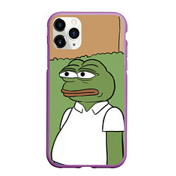 Чехол iPhone 11 Pro матовый Pepe Gomer прячется в кусты, цвет: 3D-фиолетовый