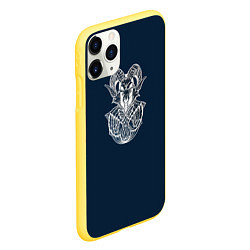 Чехол iPhone 11 Pro матовый Баран Art Череп, цвет: 3D-желтый — фото 2