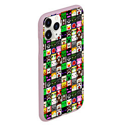 Чехол iPhone 11 Pro матовый Minecraft characters, цвет: 3D-розовый — фото 2