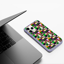 Чехол iPhone 11 Pro матовый Minecraft characters, цвет: 3D-светло-сиреневый — фото 2