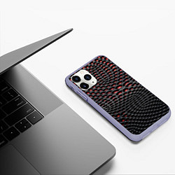 Чехол iPhone 11 Pro матовый Imitation snake skin - pattern, цвет: 3D-светло-сиреневый — фото 2