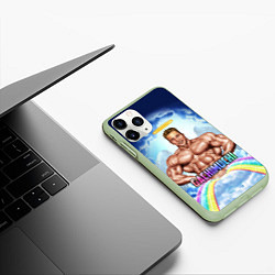 Чехол iPhone 11 Pro матовый Гачимучи мем, цвет: 3D-салатовый — фото 2