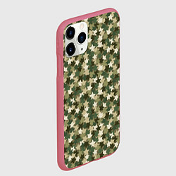Чехол iPhone 11 Pro матовый Милитари звезда, цвет: 3D-малиновый — фото 2