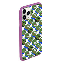 Чехол iPhone 11 Pro матовый Эмоции Пепе, цвет: 3D-фиолетовый — фото 2