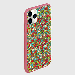 Чехол iPhone 11 Pro матовый Монстрики, животные и пришельцы, цвет: 3D-малиновый — фото 2