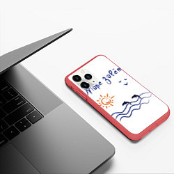 Чехол iPhone 11 Pro матовый Лето Море зовет, цвет: 3D-красный — фото 2