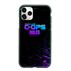 Чехол iPhone 11 Pro матовый Critical ops neon, цвет: 3D-темно-зеленый
