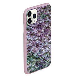 Чехол iPhone 11 Pro матовый Текстура необработанного гранита, цвет: 3D-розовый — фото 2