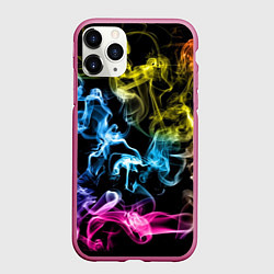 Чехол iPhone 11 Pro матовый Эйфория в дыму, цвет: 3D-малиновый