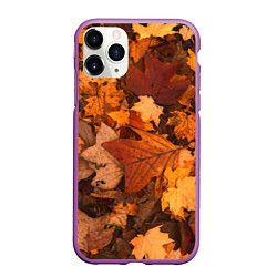 Чехол iPhone 11 Pro матовый Опавшие листья, цвет: 3D-фиолетовый
