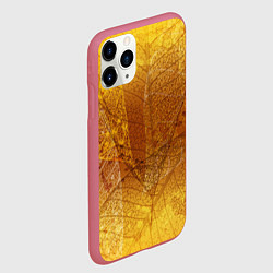 Чехол iPhone 11 Pro матовый Осенний узор, цвет: 3D-малиновый — фото 2