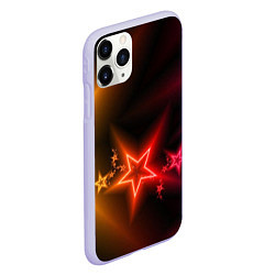 Чехол iPhone 11 Pro матовый Звёзды с неоновым свечением, цвет: 3D-светло-сиреневый — фото 2