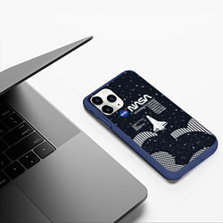 Чехол iPhone 11 Pro матовый Nasa - облака звёзды, цвет: 3D-тёмно-синий — фото 2