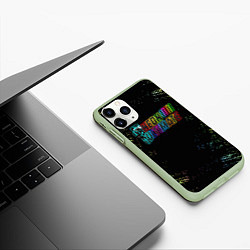 Чехол iPhone 11 Pro матовый Minecraft neon ultimate, цвет: 3D-салатовый — фото 2