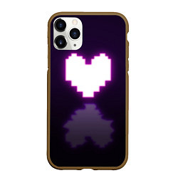 Чехол iPhone 11 Pro матовый Undertale heart neon, цвет: 3D-коричневый