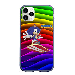 Чехол iPhone 11 Pro матовый Sonic - hedgehog - skateboarding - bands