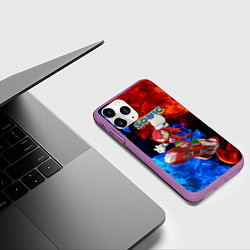 Чехол iPhone 11 Pro матовый Knuckles Echidna - Sonic - Video game, цвет: 3D-фиолетовый — фото 2