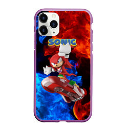 Чехол iPhone 11 Pro матовый Knuckles Echidna - Sonic - Video game, цвет: 3D-фиолетовый