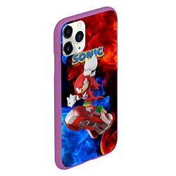 Чехол iPhone 11 Pro матовый Knuckles Echidna - Sonic - Video game, цвет: 3D-фиолетовый — фото 2