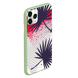 Чехол iPhone 11 Pro матовый Треугольники и пальмы, цвет: 3D-салатовый — фото 2