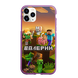 Чехол iPhone 11 Pro матовый Валерий Minecraft, цвет: 3D-фиолетовый