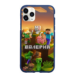 Чехол iPhone 11 Pro матовый Валерия Minecraft, цвет: 3D-тёмно-синий