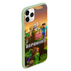 Чехол iPhone 11 Pro матовый Вероника Minecraft, цвет: 3D-салатовый — фото 2