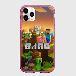 Чехол iPhone 11 Pro матовый Влад - inecraft, цвет: 3D-малиновый