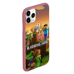 Чехол iPhone 11 Pro матовый Владислав Minecraft, цвет: 3D-малиновый — фото 2
