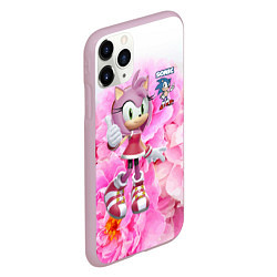 Чехол iPhone 11 Pro матовый Sonic - Amy Rose - Video game, цвет: 3D-розовый — фото 2