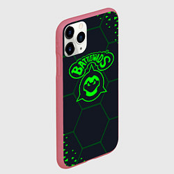 Чехол iPhone 11 Pro матовый Battletoads Абстракция соты, цвет: 3D-малиновый — фото 2