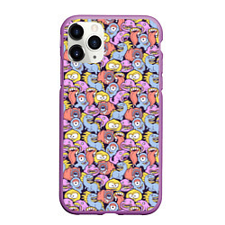 Чехол iPhone 11 Pro матовый Монстры и пришельцы, цвет: 3D-фиолетовый