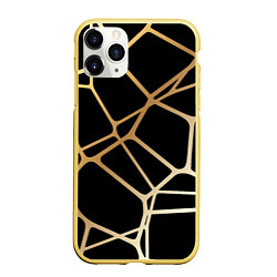 Чехол iPhone 11 Pro матовый Золотая сеть, цвет: 3D-желтый