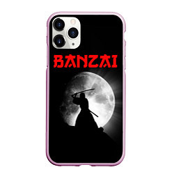 Чехол iPhone 11 Pro матовый Banzai - самурай, цвет: 3D-розовый