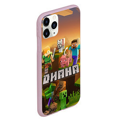 Чехол iPhone 11 Pro матовый Диана Minecraft, цвет: 3D-розовый — фото 2