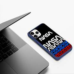 Чехол iPhone 11 Pro матовый Nasa gпаттерн, цвет: 3D-тёмно-синий — фото 2