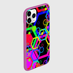 Чехол iPhone 11 Pro матовый Разноцветная геометрическая текстура, цвет: 3D-фиолетовый — фото 2