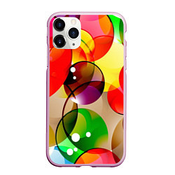 Чехол iPhone 11 Pro матовый Большие мыльные пузыри, цвет: 3D-розовый