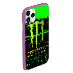 Чехол iPhone 11 Pro матовый Monster energy green neon, цвет: 3D-фиолетовый — фото 2