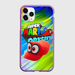 Чехол iPhone 11 Pro матовый Super Mario Odyssey - Nintendo - Бейсболка, цвет: 3D-фиолетовый