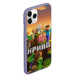 Чехол iPhone 11 Pro матовый Ирина Minecraft, цвет: 3D-серый — фото 2