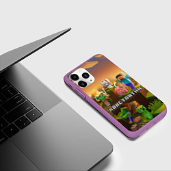 Чехол iPhone 11 Pro матовый Константин Minecraft, цвет: 3D-фиолетовый — фото 2