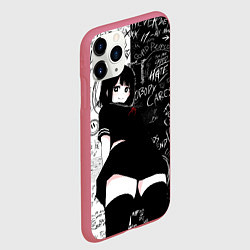Чехол iPhone 11 Pro матовый Девочка аниме - dead inside, цвет: 3D-малиновый — фото 2